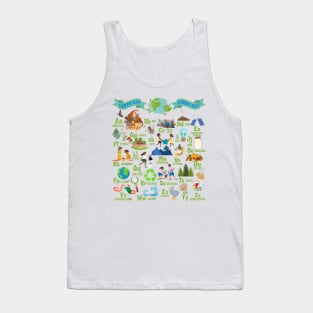 Alphabet Earth Day Every Day ABCs Save Planet Teacher Kids Tank Top